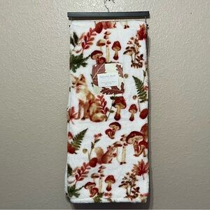 Splendid Woodland Creatures & Mushrooms  Oversized Plush Throw.  60” x 70”